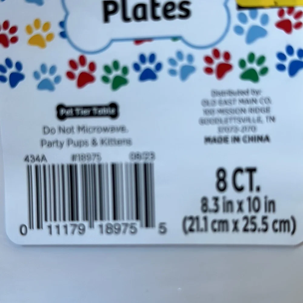 Cat Party Paper Plate - Gray